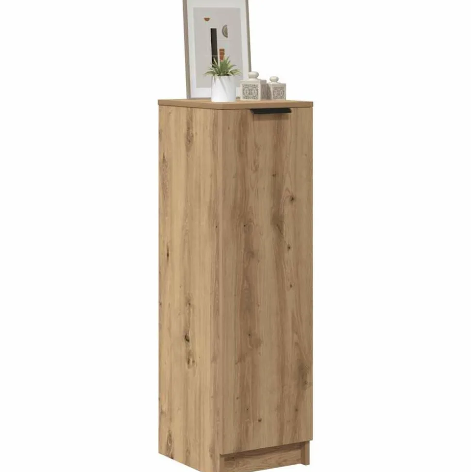 vidaXL Schoenenkast 29,5x35x100,5 cm bewerkt hout artisanaal eiken