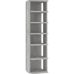 vidaXL Schoenenkast 27,5x27x102 cm bewerkt hout betongrijs