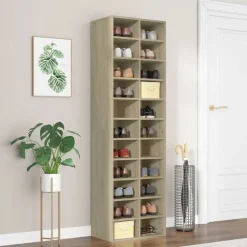 vidaXL Schoenenkast 54x34x183 cm bewerkt hout sonoma eikenkleurig