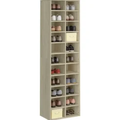 vidaXL Schoenenkast 54x34x183 cm bewerkt hout sonoma eikenkleurig