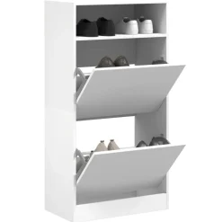 vidaXL Schoenenkast 60x34x116 cm bewerkt hout wit