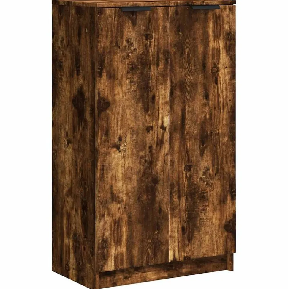 vidaXL Schoenenkast 59x35x100 cm bewerkt hout gerookt eikenkleurig