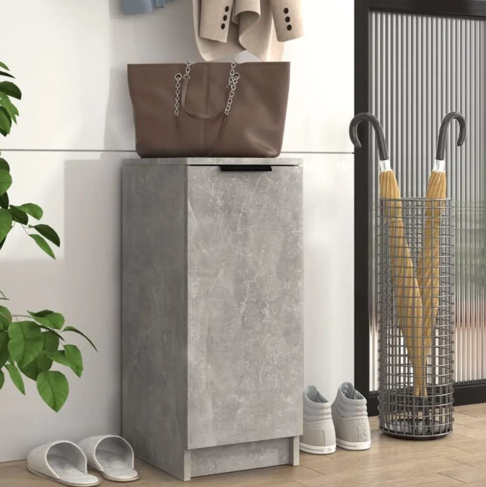 vidaXL Schoenenkast 30x35x70 cm bewerkt hout betongrijs