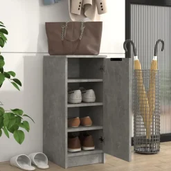 vidaXL Schoenenkast 30x35x70 cm bewerkt hout betongrijs