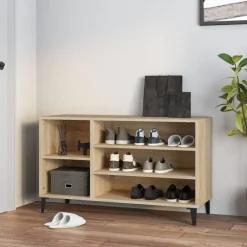 vidaXL Schoenenkast 102x36x60 cm bewerkt hout sonoma eikenkleurig