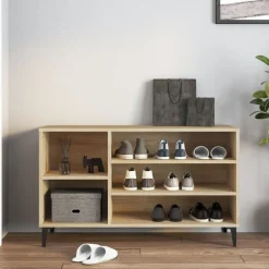vidaXL Schoenenkast 102x36x60 cm bewerkt hout sonoma eikenkleurig