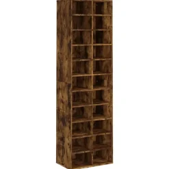 vidaXL Schoenenkast 54x34x183 cm bewerkt hout gerookt eikenkleurig