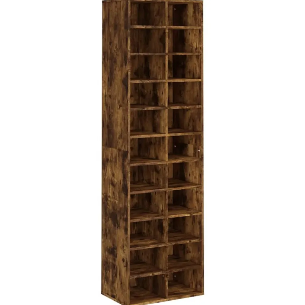 vidaXL Schoenenkast 54x34x183 cm bewerkt hout gerookt eikenkleurig