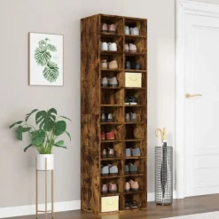 vidaXL Schoenenkast 54x34x183 cm bewerkt hout gerookt eikenkleurig