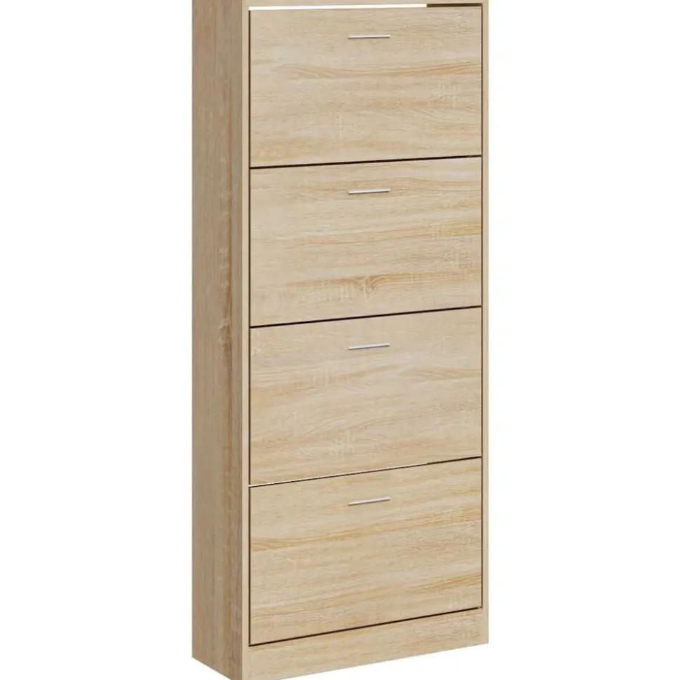 vidaXL Schoenenkast 63x24x147 cm bewerkt hout sonoma eikenkleurig