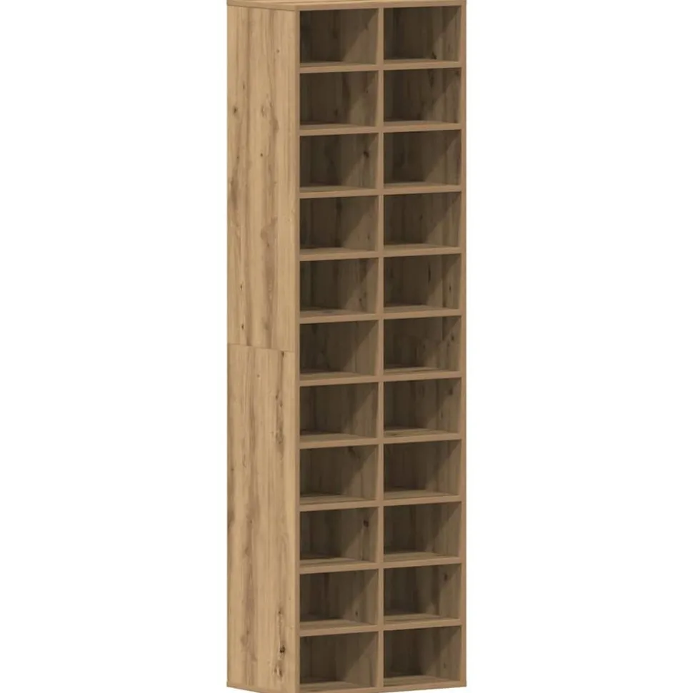 vidaXL Schoenenkast 54x34x183 cm spaanplaat ambachtelijk eikenkleurig