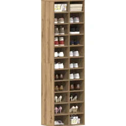 vidaXL Schoenenkast 54x34x183 cm spaanplaat ambachtelijk eikenkleurig