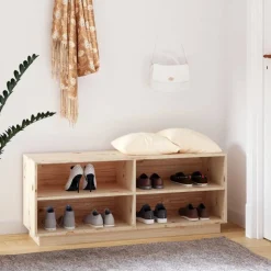 vidaXL Schoenenkast 110x34x45 cm massief grenenhout