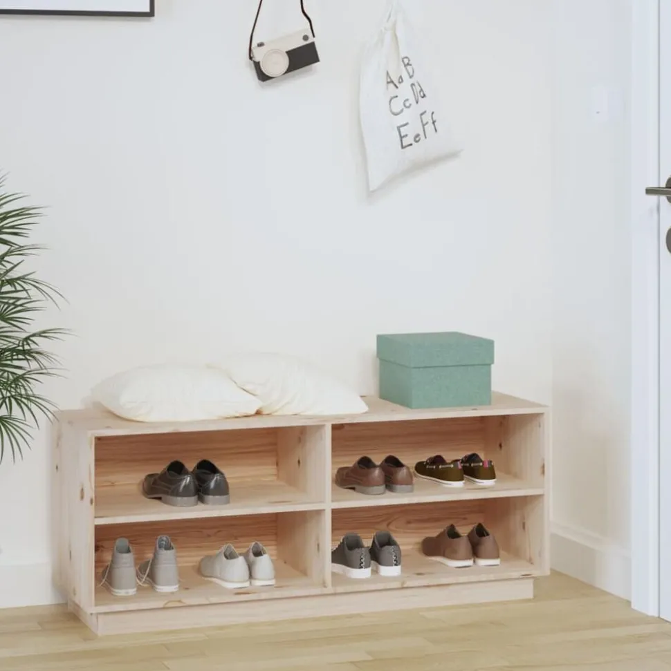 vidaXL Schoenenkast 110x34x45 cm massief grenenhout