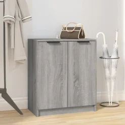 vidaXL Schoenenkast 59x35x70 cm bewerkt hout grijs sonoma eikenkleurig