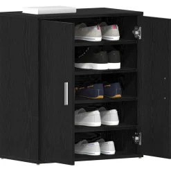 vidaXL Schoenenkast 60x35x70 cm bewerkt hout wit