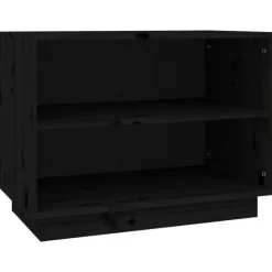 vidaXL Schoenenkast 60x34x45 cm massief grenenhout zwart