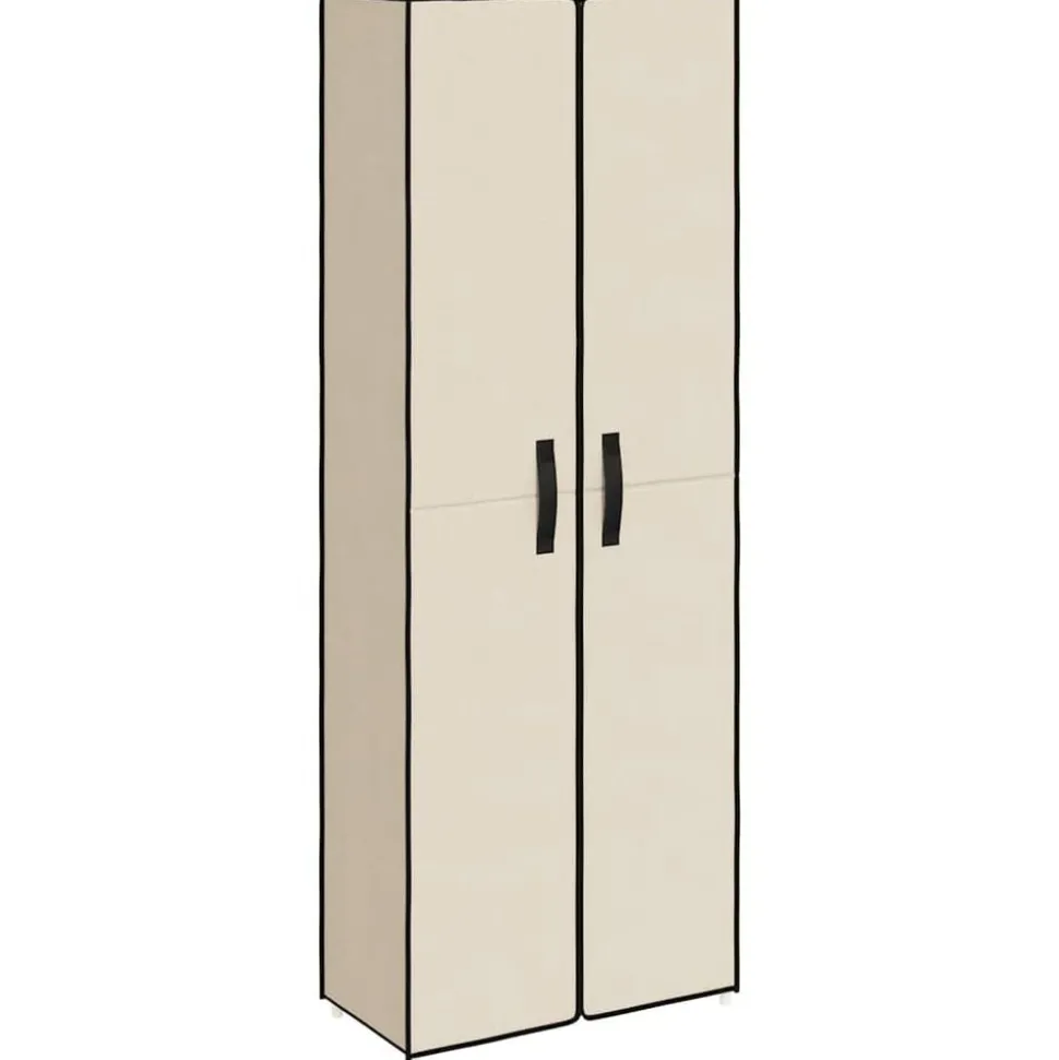 vidaXL Schoenenkast 60x30x166 cm stof crèmekleurig