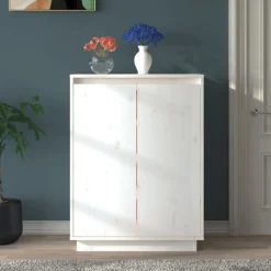 vidaXL Schoenenkast 60x35x80 cm massief grenenhout wit