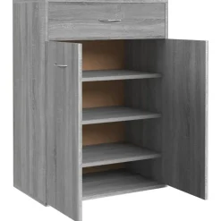 vidaXL Schoenenkast 60x35x84 cm bewerkt hout grijs sonoma