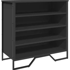 vidaXL Schoenenkast 80x38x78 cm bewerkt hout zwart
