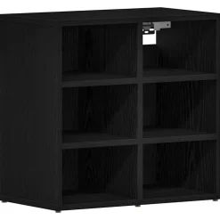 vidaXL Schoenenkast Zwart Eiken 52 x 30 x 50,5 cm Bewerkt hout