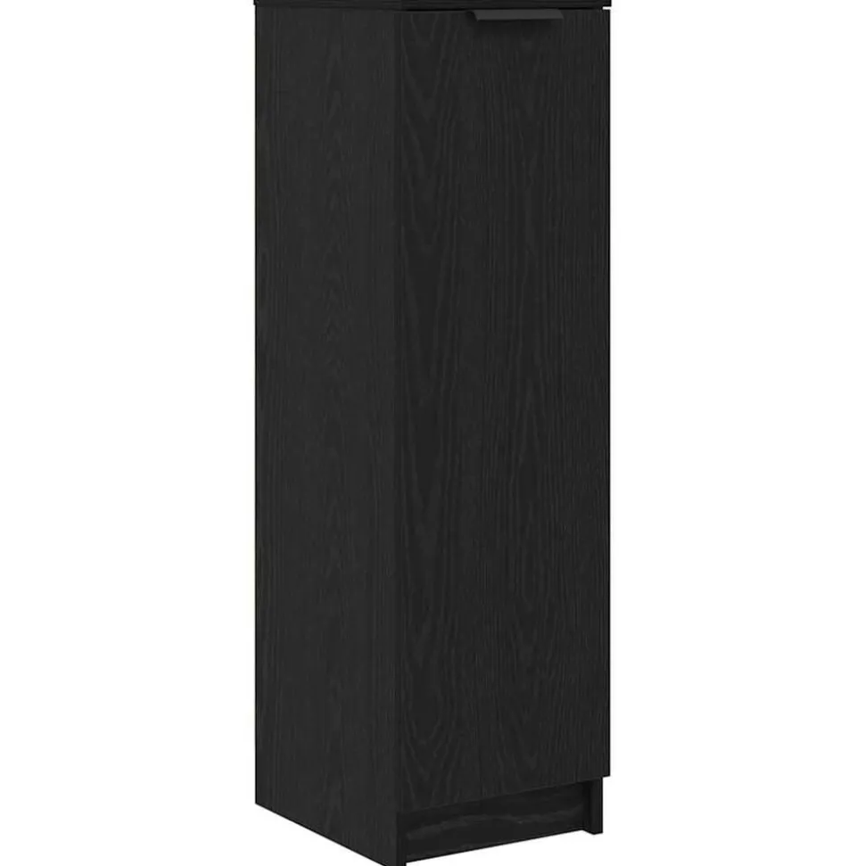 vidaXL Schoenenkast Zwart Eiken 29,5 x 35 x 101 cm Bewerkt hout