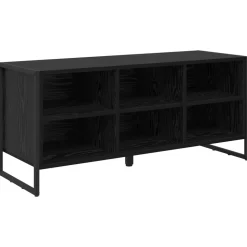 vidaXL Schoenenkast Zwart Eiken 100 x 35 x 44 cm Bewerkt hout