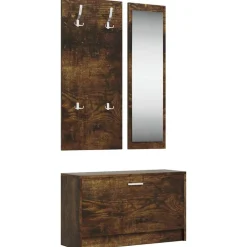 vidaXL Schoenenkastset 3-in-1 bewerkt hout sonoma eikenkleurig