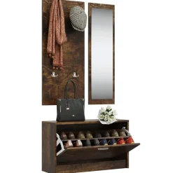 vidaXL Schoenenkastset 3-in-1 bewerkt hout sonoma eikenkleurig