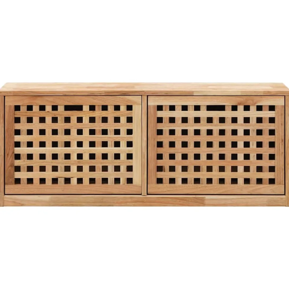 vidaXL Schoenenopbergbank 94x20x38 cm massief walnotenhout