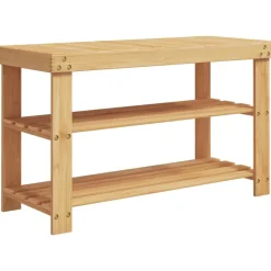 vidaXL Schoenenrek 3-laags 70x27,5x45 cm bamboe