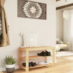 vidaXL Schoenenrek 3-laags 70x27,5x45 cm bamboe
