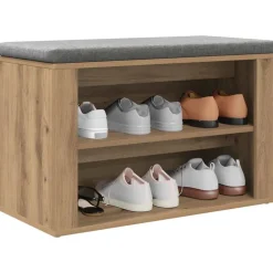 vidaXL Schoenenrek met plank artisanaal eikenkleurig 75 x 35 x 45 cm