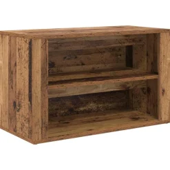 vidaXL Schoenenrek met plank Oud hout 75 x 35 x 45 cm Bewerkt hout