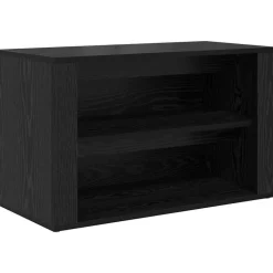 vidaXL Schoenenrek met plank Zwart eiken 75 x 35 x 45 cm Bewerkt hout