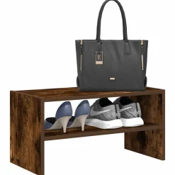 vidaXL Schoenenrek stapelbaar 60x30x30,5 cm gerookt eikenkleurig