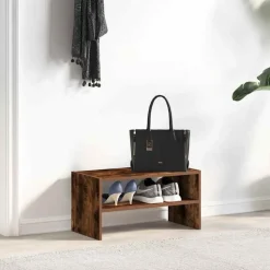 vidaXL Schoenenrek stapelbaar 60x30x30,5 cm gerookt eikenkleurig