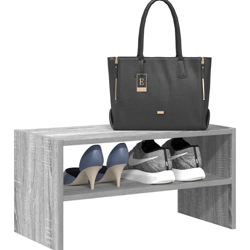 vidaXL Schoenenrek stapelbaar 60x30x30,5 cm grijs sonoma eikenkleurig