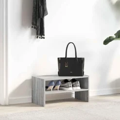 vidaXL Schoenenrek stapelbaar 60x30x30,5 cm grijs sonoma eikenkleurig