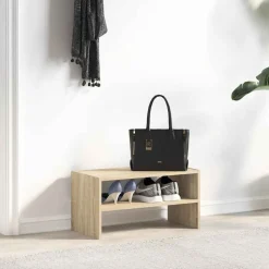 vidaXL Schoenenrek stapelbaar 60x30x30,5 cm sonoma eikenkleurig