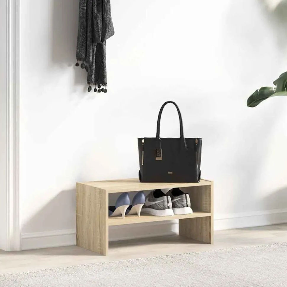 vidaXL Schoenenrek stapelbaar 60x30x30,5 cm sonoma eikenkleurig