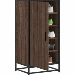 vidaXL Schoenenrek 48x38x97,5 cm bewerkt hout bruin eikenkleurig