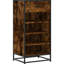 vidaXL Schoenenrek 48x38x97,5 cm bewerkt hout gerookt eikenkleurig