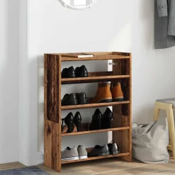 vidaXL Schoenenrek 60x25x81 cm bewerkt hout oud houtkleurig
