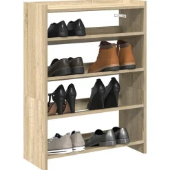 vidaXL Schoenenrek 60x25x81 cm bewerkt hout sonoma eikenkleurig