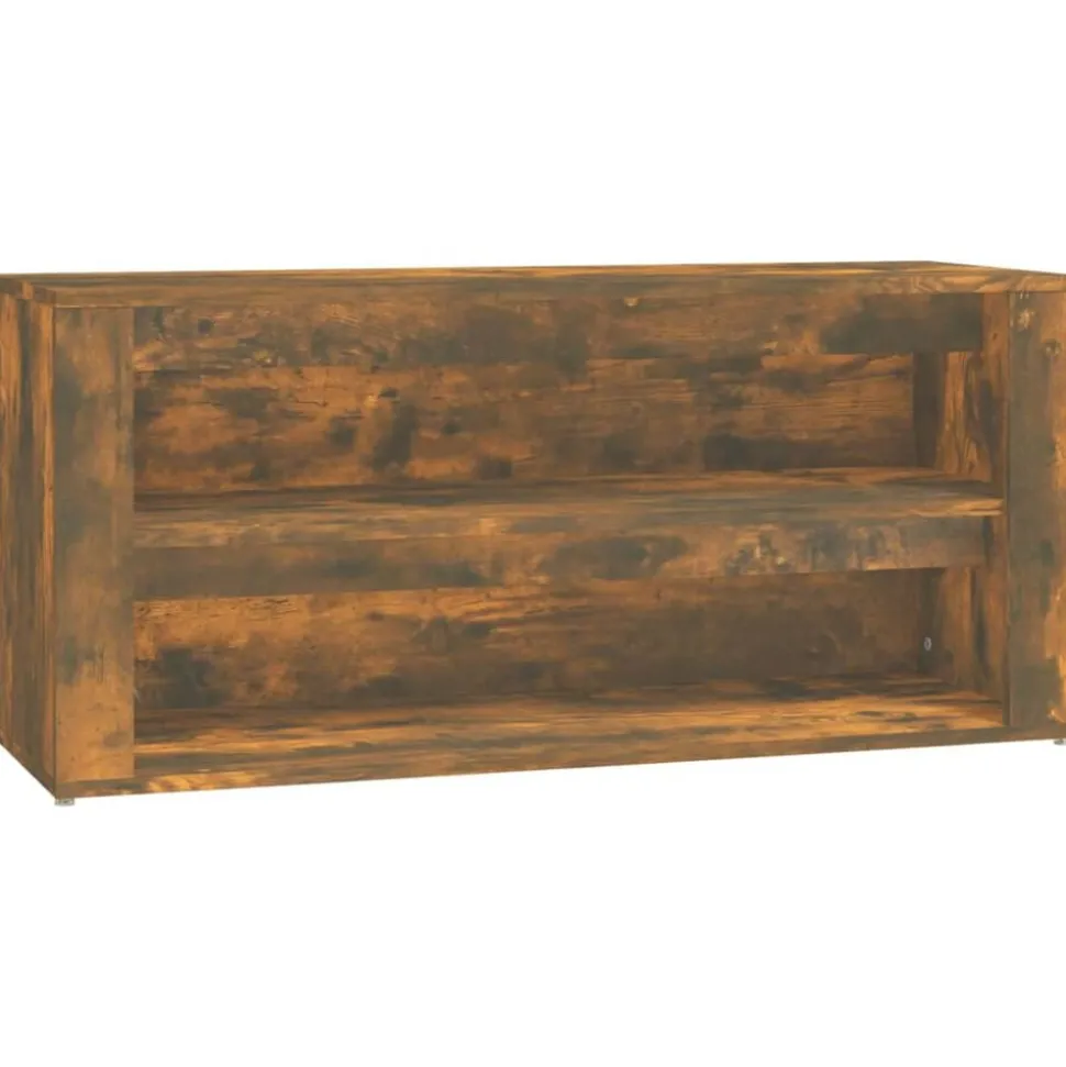 vidaXL Schoenenrek 100x35x45 cm bewerkt hout gerookt eikenkleurig