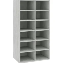 vidaXL Schoenenrek 54x34x100,5 cm bewerkt hout betongrijs