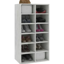 vidaXL Schoenenrek 54x34x100,5 cm bewerkt hout betongrijs