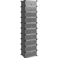 vidaXL Schoenenrek 44x32x174 cm polypropeen zwart